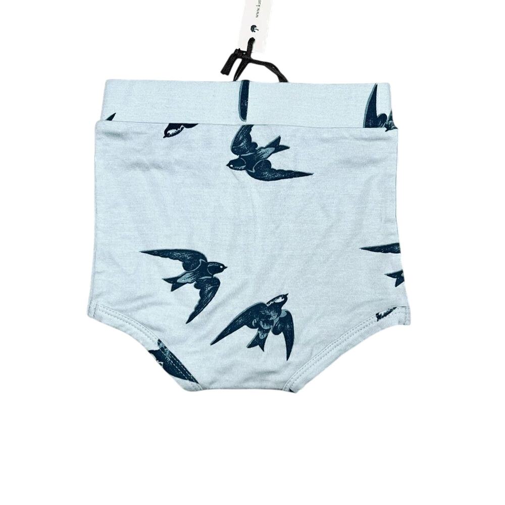 The Woods Kate Quinn Swallows Birds Blue Shibori Shorts 6-12 months Babycore - Picture 3 of 5